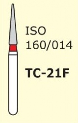 Алмазні бори для турбінного наконечника Mani TC-21F (червоний, конус, гострий кінчик)