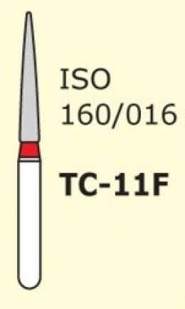 Алмазні бори для турбінного наконечника Mani TC-11F (червоний, конус, гострий кінчик)