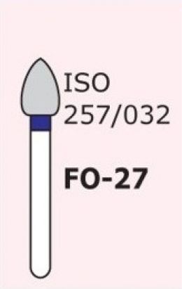 Алмазные боры для турбинного наконечника FO-27 (синий  пламяобразный, стрельчатый кончик)