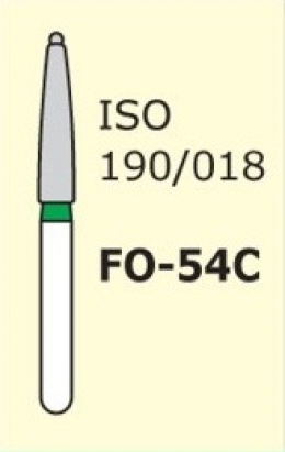 Алмазні бори для турбінного наконечника Mani FO-54C (зелений, полум'яподібний, стрілчастий кінчик)