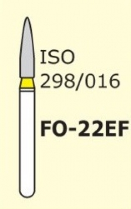 Алмазні бори для турбінного наконечника Mani FO-22EF (жовтий, полум'яподібний, стрілчастий кінчик)