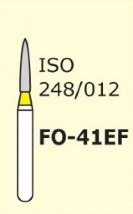 Алмазні бори для турбінного наконечника Mani FO-41EF (жовтий, полум'яподібний, стрілчастий кінчик)