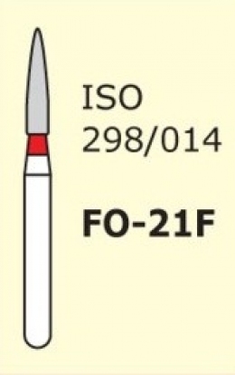 Алмазные боры для турбинного наконечника  FO-21F (красный  пламяобразный, стрельчатый кончик)