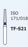 Алмазные боры для турбинного наконечника TF-S21 (синий  конусообразный, плоский кончик)
